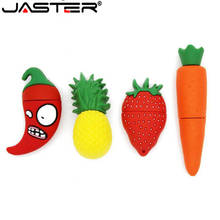 JASTER Strawberry Carrot Model Usb Flash Drive Berries Pendrive 4GB 8gb 16gb 32gb 64GB 128GB Fruit Pepper Pendrives Memory Stick 2024 - buy cheap