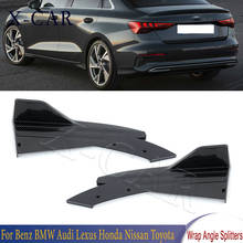 X-CAR 1 Pair Universal Carbon Fiber Look Car Rear Bumper Lip Diffuser Wrap Angle Splitters For BMW Audi A3 A4 A5 A6 LEXUS IS200T 2024 - buy cheap