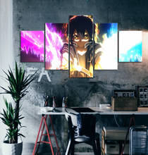 Papel pintado de espada de Anime japonés, pintura al óleo, lienzo, sala de estar, decoración de fondo, pegatinas de pared, murales, 5 piezas 2024 - compra barato