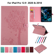 Funda for iPad Pro 12 9 Case 2020 Embossed PU Leather Stand Wallet Tablet Cover For Coque iPad Pro 2020 Case 12.9 inch 2018 2020 2024 - buy cheap