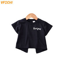 VFOCHI, 2021, футболки для девочек, летняя футболка во французском стиле, детская одежда, Детская футболка, топы для малышей, футболки с коротким рукавом для маленьких девочек 2024 - купить недорого