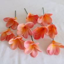 Pruerias flores artificiais toque real, flores de fragrância, cabeça de flor, decoração de casamento, flor havaí tropical 20 peças 2024 - compre barato