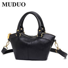 MUDUO New Designer Winter Handbag Soft Genuine Leather Women Top-Handle Large Capacity Female Shoulder Bag Simple Crossbody Bag 2024 - buy cheap
