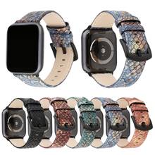 38-44 mm Replacement Leather Strap For Apple Watch Snake Skin Sport Watchbands Women Men Retro Pattern Wrist Band Strap 2024 - buy cheap