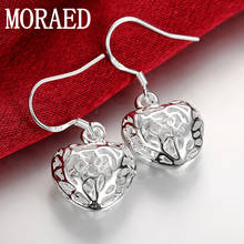 925 Silver Earrings Simple Hollow Heart Dangle Earrings For Women Fashion Wedding Party Jewelry Gift 2024 - buy cheap