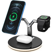 3 in 1 Magnetic Wireless Charger 15W Fast QI Wireless Charger Station For iPhone 12 Pro Max Chargers For Apple Watch Airpods pro 2024 - buy cheap