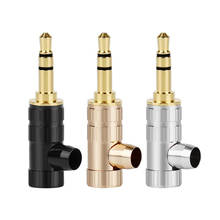 Conector de áudio de 3 polos, conector macho de 3.5mm com conector estéreo 3.5, adaptador diy de fone de ouvido banhado a ouro, mini jack, fones de ouvido hifi
