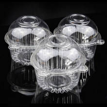 100pcs Clear Plastic Single Cupcake Cake Case Muffin Pod Dome Holder Box 2024 - buy cheap