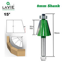 LAVIE 1pc 8mm Shank Chamfer Router Bit 15 Degree Bevel Edging Milling Cutter for Wood Woodorking Machine Tools MC02110-15 2024 - buy cheap