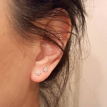2022 New Arrival Brinco Earrings Cute Jewelry Delicate Girl Women Ear Stud Tiny Cz Flower 925 Sterling Small Minimalist Earring 2024 - buy cheap