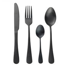 16-Piece Quality Black Cutlery of Set Stainless Steel Knife Forks Tablespoons Black Dinnerware Sets Kitchen tools Silverware Set 2024 - buy cheap
