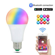 Smart Wireless Bluetooth Light E27 B22 Dimmable RGB Bulb 15W 110V 220V Magic Lamp APP Control For Home Decoration Lighting 2024 - buy cheap