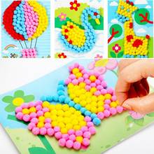 1Pc Funny Baby Kids DIY Plush Ball Painting Stickers Children Educational Handmade Material Cartoon Puzzles Crafts Toys Gift 2024 - buy cheap