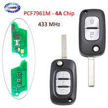 2 botão 3 botão remoto chave fob 434 mhz pcf7961m 4a chip para renault símbolo megane 3 captur kadjar 2013-2017 2024 - compre barato