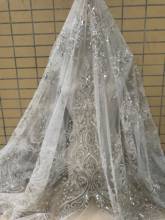 embroidered net lace fabric with beads beautiful french women tulle lace  J-32686 for wedding party dress 2024 - buy cheap
