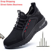 Zapatos de seguridad para hombre, botas de trabajo indestructibles, transpirables, antideslizantes, con punta de acero, resistentes a los pinchazos 2024 - compra barato