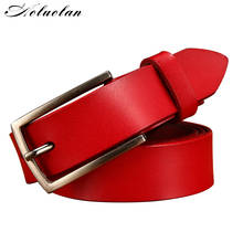 Aoluolan women leather belt needle buckle buckle leisure business leather belt jeans strap womens gift free transportation 2024 - buy cheap