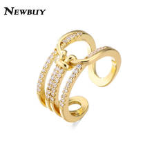 NEWBUY-anillos de lujo de circonia cúbica para mujer, joyería de compromiso de boda, gran oferta, triangulación de envíos 2024 - compra barato