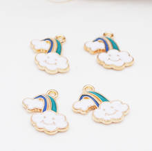 10pcs/lot Enamel Smile Face Cloud Charms Metal Cloud Pendants Alloy Dangle for Earrings Jewelry Making Diy 11*17mm 2024 - buy cheap