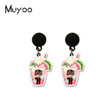 New Kawaii Acrylic Dangles Cute Anime Toilet-bound Jibaku Shounen Hanako Kun Drinking Cosplay Handcraft Epoxy Earrings 2024 - buy cheap