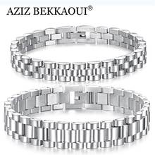 Pulseira masculina de aço inoxidável aziz bekkaoui, pulseira clássica popular de aço inoxidável para mulheres 2024 - compre barato