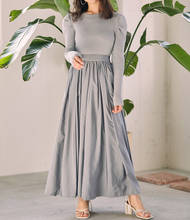 Ladies 2021 Spring New Puff Sleeve Patchwork Two-in-one Long Dress 2024 - buy cheap