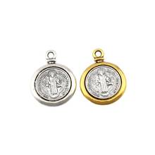 20pcs/ lots Saint San Benedetto Medal Cross Spacer Beads Charm Pendants Jewelry Handmade DIY Jewelry 2024 - buy cheap