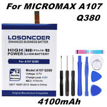 LOSONCOER 4100mAh for Micromax A107 Q380 Battery 2024 - buy cheap