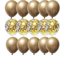 15Pcs/lots Rose Gold Balloons Confetti Set Chrome Metallic Balloon Birthday Party Wedding Decorations Anniversary Metal Globals 2024 - buy cheap