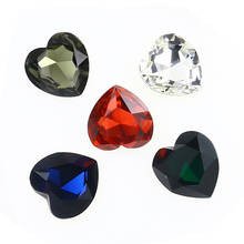 Popular Gems 3D Big Size Heart Pointed Back Crystal Rhinestone K9 Glass Loose Gemstone Diamonds For DIY Jewelry Decoration 28mm 2024 - buy cheap