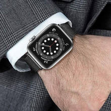 Pulseira de aço inoxidável para apple watch, 44mm, 40mm, para iwatch 5, 4, 3, 42mm, 38mm 2024 - compre barato