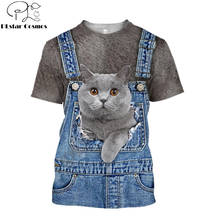 Gato bonito 3d todo impresso camisa t harajuku manga curta tshirt verão rua unisex tshirt topos transporte da gota DX-1 2024 - compre barato