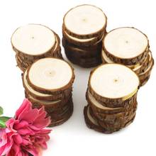 50pcs Round Unfinished Wood Slices Circles with Tree Bark Log Discs DIY Crafts 2024 - buy cheap