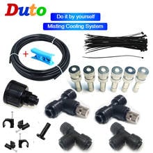 DIY Outdoor Misting Cooling System Kit fog system quick connect nozzle Irrigation Mister Line 7-20M System  orifice 0.4mm 2024 - buy cheap