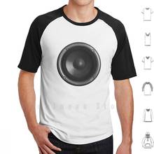 Camiseta de algodão com alto-falante, tamanho grande, música, volume, engraçado, realista, rock n roll, alto-falante, criativo 2024 - compre barato