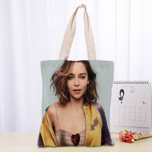 Индивидуальная сумка-тоут Emilia Clarke, популярная складная сумка для покупок, многоразовая Экологически чистая большая Холщовая Сумка-тоут через плечо унисекс, 0331 2024 - купить недорого