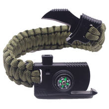 Men Braided Black Multifunctional Paracord Bracelet Survival Compass Whistle Knife Military Emergency Paracord Bracelets Women 2024 - buy cheap