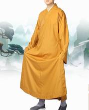 UNISEX SUMMER&SPRING buddhist shaolin monks kung fu suits zen lay meditation uniforms buddha gown robe clothing gray/yellow 2024 - buy cheap