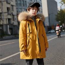 Winter Children Outwear Boys Parka 6-14Y Fur Collar Thicken Warm Coat For Boys Hooded Mid-length Boys Clothes Jacket For Teens 2024 - buy cheap