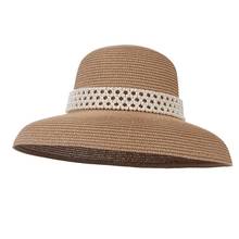 Handmade Women Summer Sun Hat With Pearl Big Eaves Beach Japanese Style Holiday Straw Hat Temperament Cap 2024 - buy cheap
