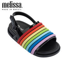 Mini Melissa Beach Slide Sandal Rainbow Girl Boy Jelly Shoes Sandals 2020 Baby Shoes Melissa Sandals Non-slip Kids Shoes Sandals 2024 - buy cheap