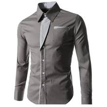 Мужская рубашка с длинным рукавом и стоячим воротником, Европейская и американская мужская рубашка с принтом Санты, тонкая деловая рубашка 2024 - купить недорого