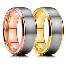 Anel de aço inoxidável, anel da moda, 8mm, azul e rosa, dourado, superfície de prata, cor brushed, moderno, masculino, faixa de casamento, tamanho 6 a 13 2024 - compre barato