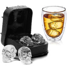 3D Ice Cube Ice Tubs Mold Skull Ice Cube Tray Silicone Molds Muffin Cup Cake Pudding Jelly Chocolate Mold Kitchen 2024 - buy cheap