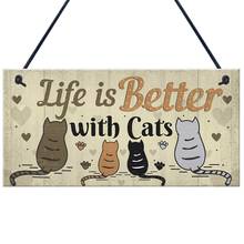 Wodden Hanging Lovely Cat Plaques Signs Animal Sign Cat House Doorplate Plaques Rustic Wall Decor Home Decoration Door Pendants 2024 - buy cheap