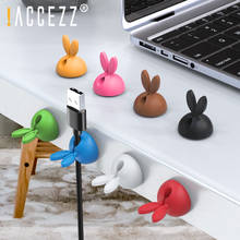 !ACCEZZ Cute Bunny Earphone Cable Organizer Clip Tidy Desktop Data Cable Holder Flexible USB Charger Protector Winder Management 2024 - buy cheap