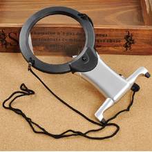 2 LED Lighting Magnifying Glass Hands Free Loupe Lighted 2.25X 5X Neck Hanging/Desktop Type Reading Magnifier 2024 - buy cheap
