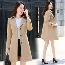 2021 Spring Autumn New Fashion Female Windbreaker Khaki Black Single-breasted Slim Overcoat Plus size 5XL Ladies Trench Coats 2024 - buy cheap