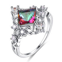 Fashion Vintage Solid Big Colorful CZ Zircon Stone Ring for Women Engagement Wedding Rings Jewelry gift 2024 - buy cheap