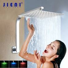 Jieni-conjunto de chuveiro quadrado com ducha e pescoço em ganso, 6 a 16 peças, conjunto de torneiras, chuveiro com luz de led 2024 - compre barato